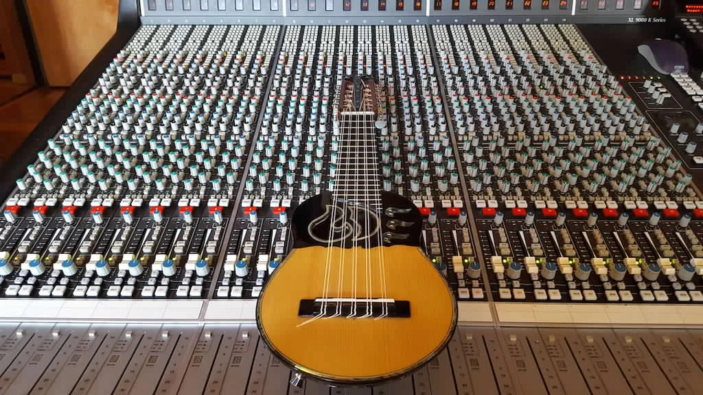 Charango in the recording studio for the Concerto for Charango and Orchestra