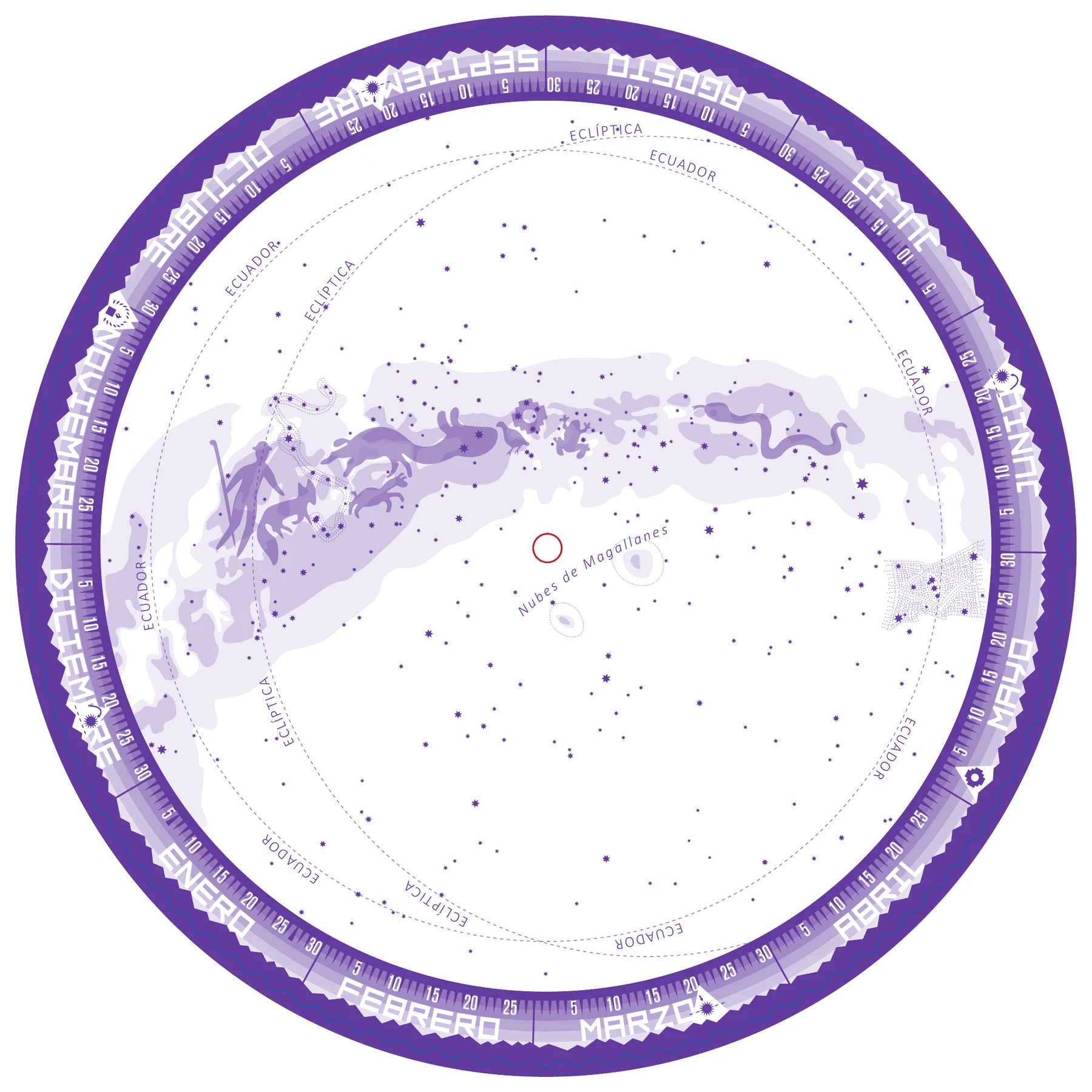 Front disk of the Planisferio Astrodi&aacute;logos Lickan Antay