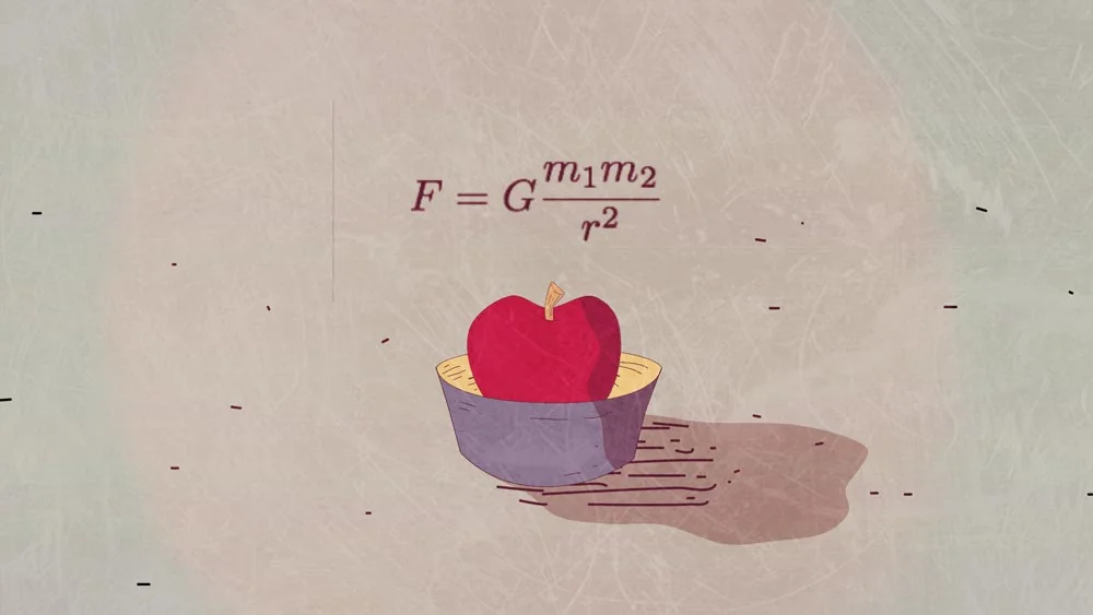 Animated explanation of gravity using Newton's apple
